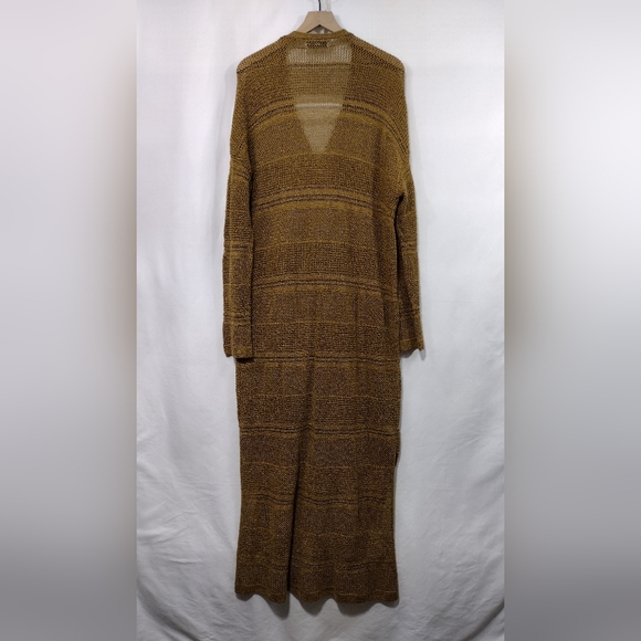 MNG Loose Knit Long Line Cardigan Women's 3XL Tan Boho Retro 90s Y2K Casual - Picture 5 of 7
